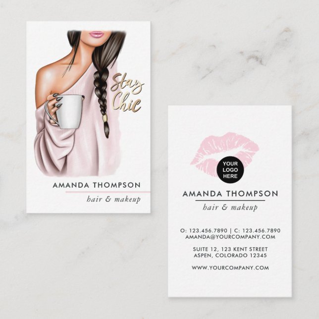 Chic Coffee Beauty Fashion Business Card (Front/Back)