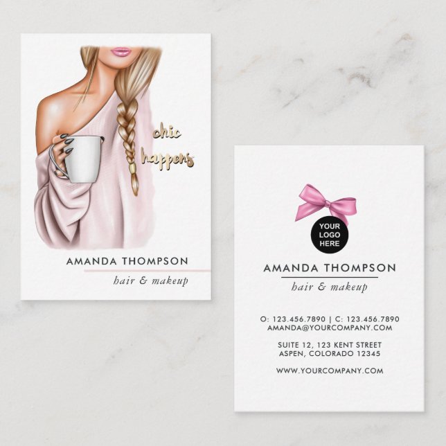 Chic Coffee Beauty Fashion Business Card (Front/Back)