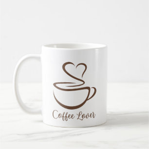 Chic Coffee Lover Heart Minimalist Mug