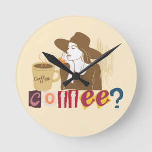 Chic Coffee Lover Retro Wall Clock