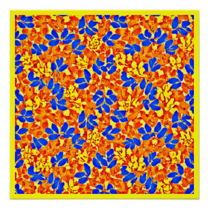 Chic Colour Burst Foliage Pattern Poster