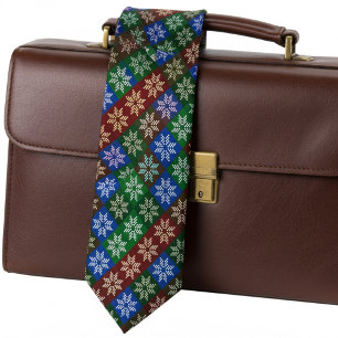 Chic Colourful Abstract Poinsettia Flowers, Holida Tie