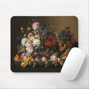 Chic Colourful Baroque Flowers Still Life Painting Mouse Mat