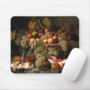 Chic Colourful Baroque Fruit Still Life Painting M Mouse Mat