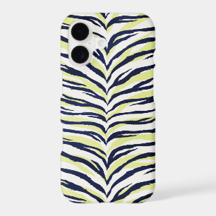 Chic colourful black & yellow zebra print monogram