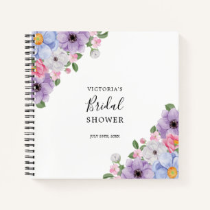 Chic Colourful Floral Frame Bridal Shower Gift Lis Notebook