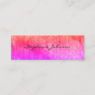 Chic Colourful Grunge Cursive Text Mini Business Card