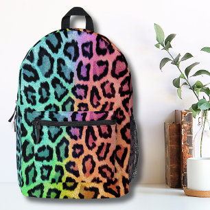 Chic Colourful Leopard Pattern Printed Backpack