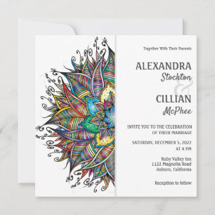 Chic Colourful Mandala Wedding Invitation