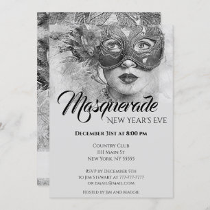 Chic Colourful Masquerade Party Invitation