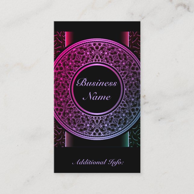 Chic Colourful Medallion Business Card 2 (Front)