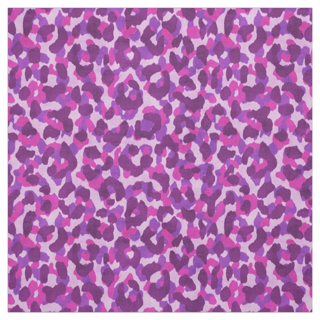 Chic colourful pink purple cheetah print pattern fabric (Swatch)