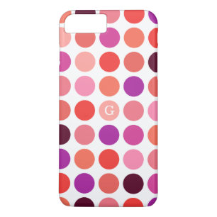 Chic colourful polka dots pattern monogram iPhone 8 plus/7 plus case