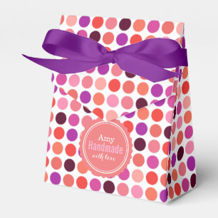 Chic colourful polka dots pattern monogram favour box