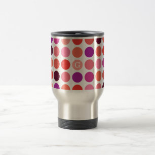 Chic colourful polka dots pattern monogram travel mug