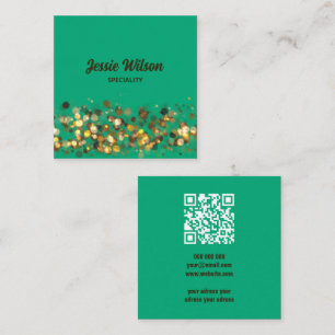 Chic colourful QR Code modern Square Business Card
