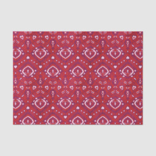 Chic colourful red and purple ikat tribal patterns tissue paper