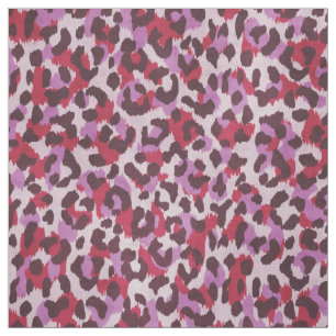 Chic colourful red purple cheetah print pattern fabric