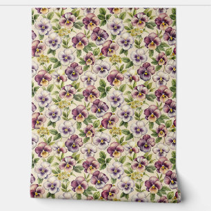 Chic colourful violets flowers purple floral wallpaper