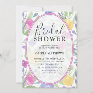 Chic Colourful Watercolor Rose Bridal Shower Invitation