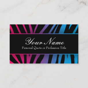 Chic Colourful Zebra Stripes Business Cards