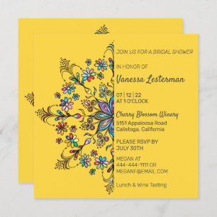 Chic Colours Mandala Bridal Shower Invitation