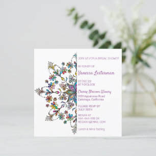 Chic Colours Mandala Bridal Shower Invitation