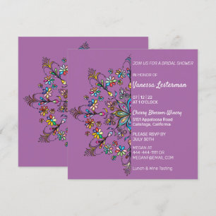 Chic Colours Mandala Bridal Shower Invitation
