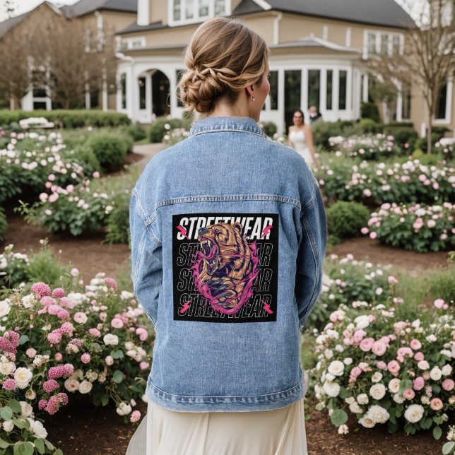 "Chic & Comfortable: Custom Women's Jean Jacket" Denim Jacket (Wedding Back)