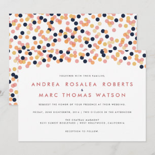 Chic Confetti Shower Wedding Invitations