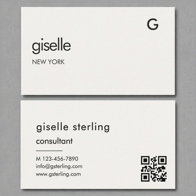 Chic Consultant Luxury QR Code Monogram  Business Card (Creator Uploaded)