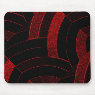 chic contemporary stylish black/red chevron mouse mat