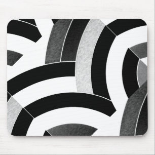 chic contemporary stylish black/white chevron mouse mat