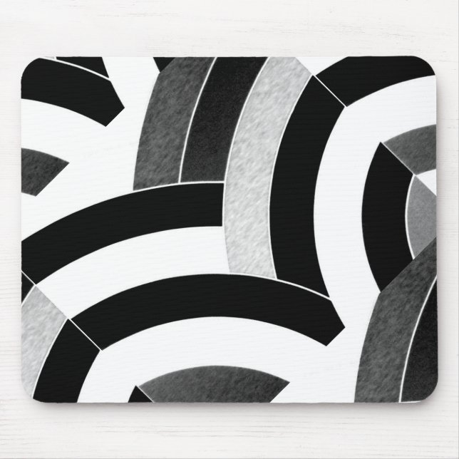chic contemporary stylish black/white chevron mouse mat (Front)