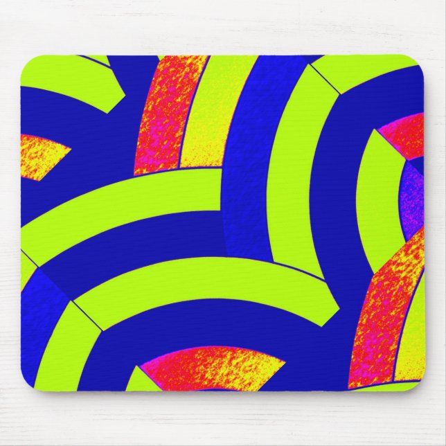 chic contemporary stylish blue/green chevron mouse mat (Front)