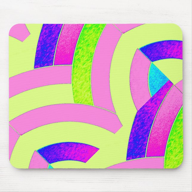 chic contemporary stylish pink/lime chevron mouse mat (Front)