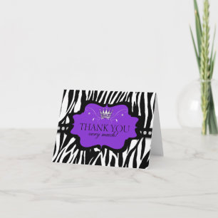 Chic Contemporary Zebra Thank You Card