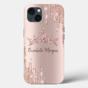 Chic Cool Glitter Crown Drop  Rose Gold Case-Mate iPhone Case