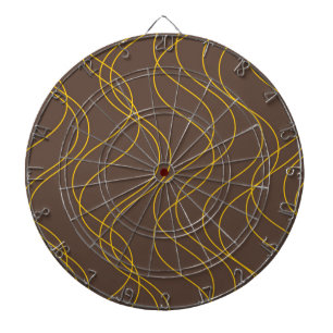 Chic, cool, trendy, decorative wavy curvy lines dartboard