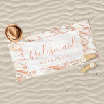 Chic Copper Marble Rose Gold Bridesmaid Beach Towel<br><div class="desc">Elegant Chic Copper Marble Rose Gold Bridesmaid Beach Towel. This design features elegant grey marble with veins of copper and rose gold foil styling. Show your bridesmaids how much you love them with these stylish,  personalised beach towels. Perfect for your luxury lifestyle or girly fashion aesthetic.</div>