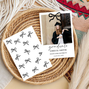 Chic Coquette Bow University Graduation Party  Invitation