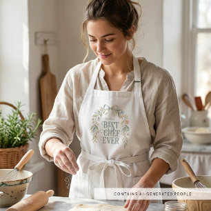Chic Coquette Floral Best Chef Ever Gift MH26 Long Apron