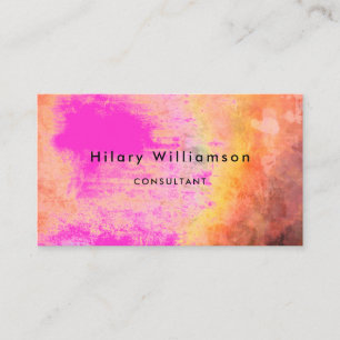 Chic Coral Orange Hot Pink Business Card