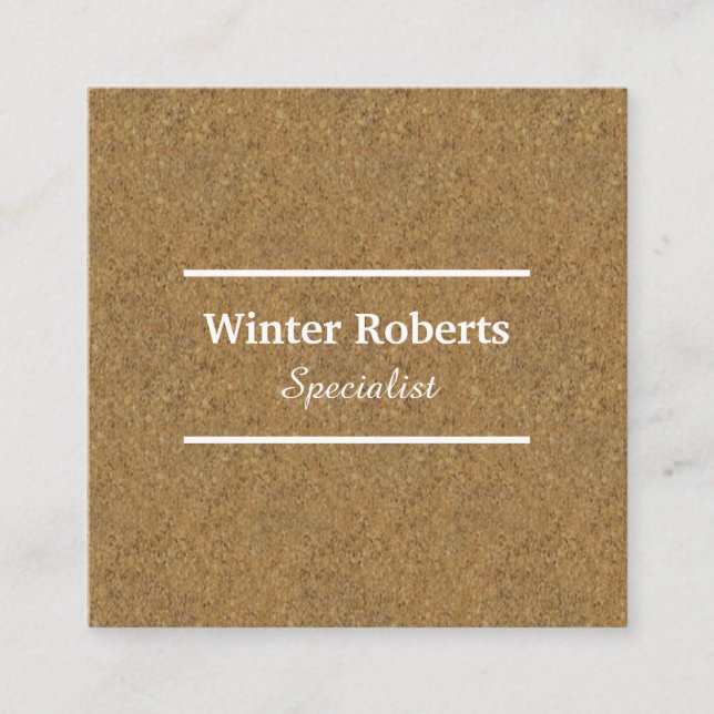 Chic cork wood appointment card (Front)