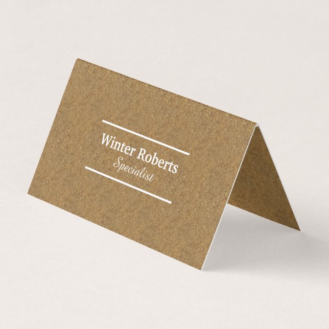Chic cork wood folded business card (Front)