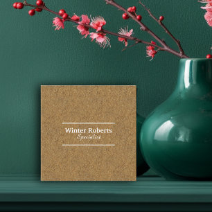Chic cork wood square business card