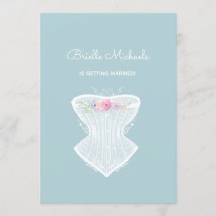 Chic Corset Floral Personal Lingerie Bridal Shower Invitation