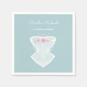 Chic Corset Floral Personal Lingerie Bridal Shower Napkin