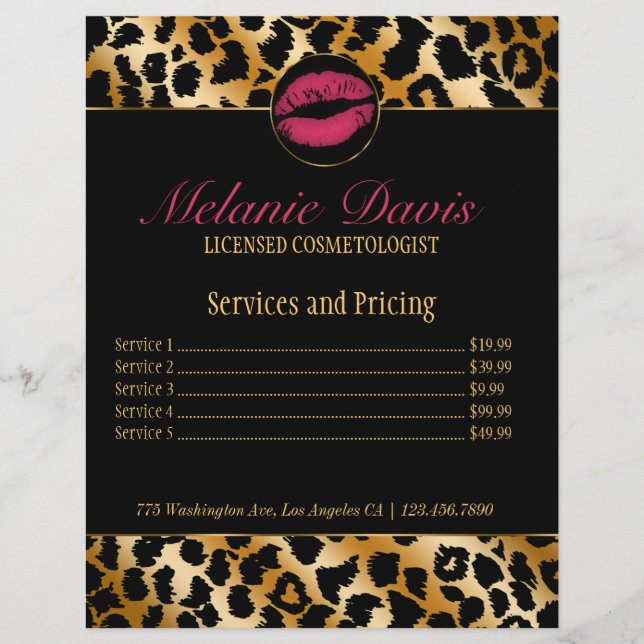 Chic Cosmetology Makeup Artist Flyer (Front)