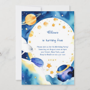 Chic Cosmic Digital Birthday Invitation